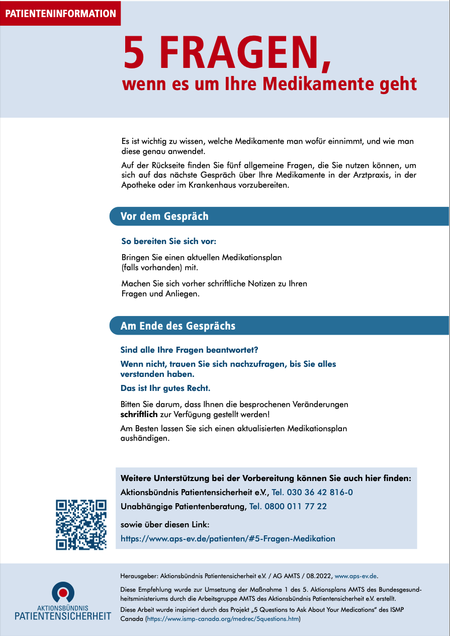 5 Fragen, wenn es um ihre Medikamente geht
