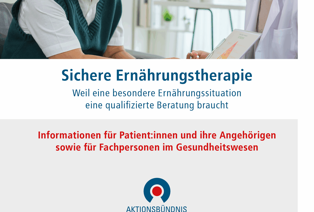 Neue Broschüre „Sichere Ernährungstherapie“ – Orientierung für Versicherte und Fachkräfte